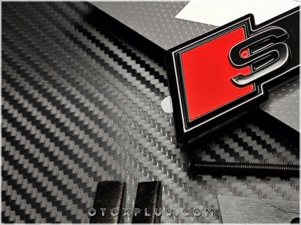 Audi Black / Siyah A4 S4 S 4 Ön Izgara Logo Amblem Seti