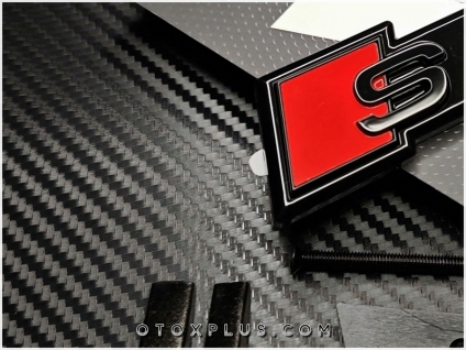 Audi Black / Siyah A6 S6 S 6 Ön Izgara Logo Amblem Seti