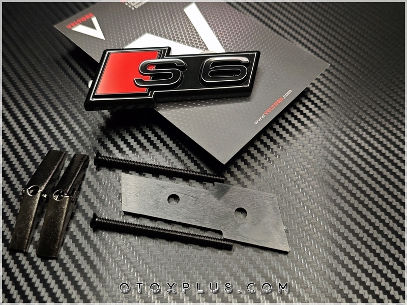 Audi Black / Siyah A6 S6 S 6 Ön Izgara Logo Amblem Seti