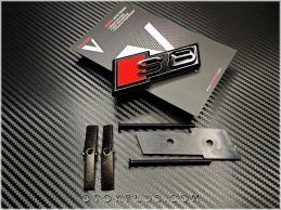 Audi Black / Siyah A8 S8 S 8 Ön Izgara Logo Amblem Seti