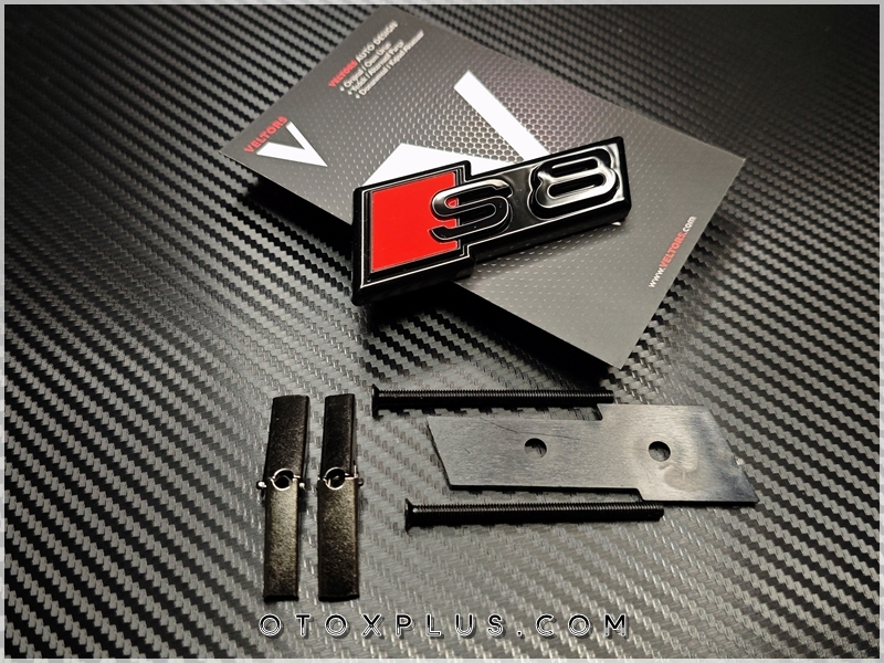Audi Black / Siyah A8 S8 S 8 Ön Izgara Logo Amblem Seti