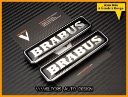 Mercedes Brabus Yan Yazı Logo Amblem Seti