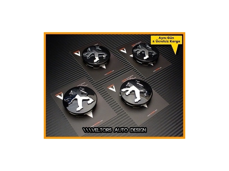 Peugeot Logo Amblem Jant Göbeği Göbek Kapak Seti