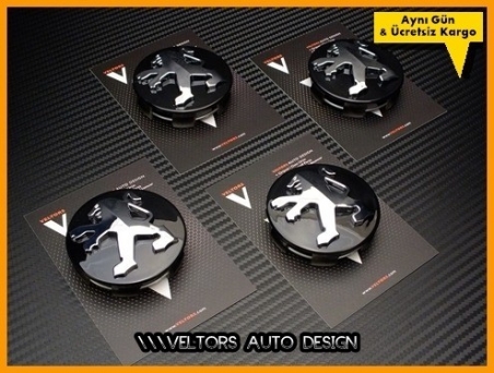 Peugeot Logo Amblem Jant Göbeği Göbek Kapak Seti