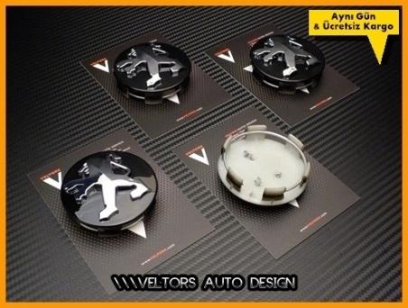 Peugeot Logo Amblem Jant Göbeği Göbek Kapak Seti