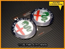 Alfa Romeo Yeni Nesil Ön Kaput Arka Bagaj Logo Amblem Seti