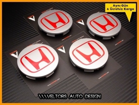 Honda Kırmızı Jant Göbeği Göbek Kapak Seti