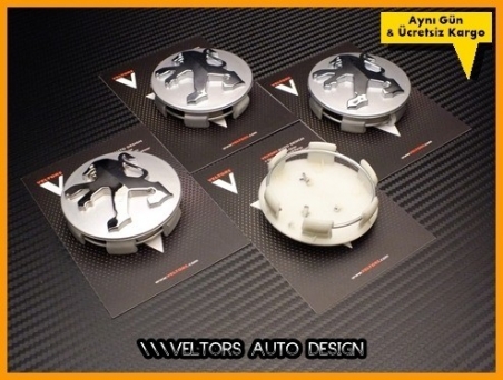 Peugeot Logo Amblem Jant Göbeği Göbek Kapak Seti