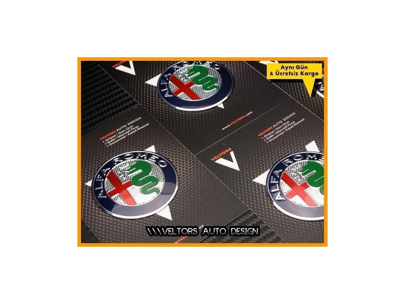 Alfa Logo Amblem Jant Göbeği Göbek Kapak Logo Amblem Set