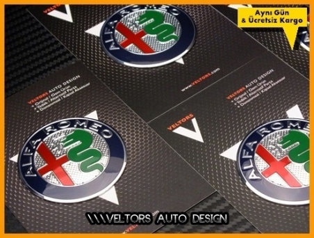 Alfa Logo Amblem Jant Göbeği Göbek Kapak Logo Amblem Set