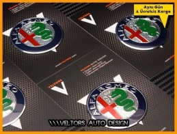 Alfa Logo Amblem Jant Göbeği Göbek Kapak Logo Amblem Set