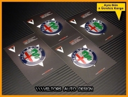 Alfa Logo Amblem Jant Göbeği Göbek Kapak Logo Amblem Set