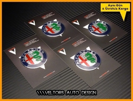 Alfa Logo Amblem Jant Göbeği Göbek Kapak Logo Amblem Set