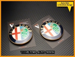 Alfa Romeo Ön Kaput Arka Bagaj Logo Amblem Seti