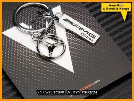 Mercedes Logo Amblem Özel Krom AMG Edition Anahtarlık