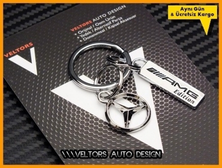 Mercedes Logo Amblem Özel Krom AMG Edition Anahtarlık