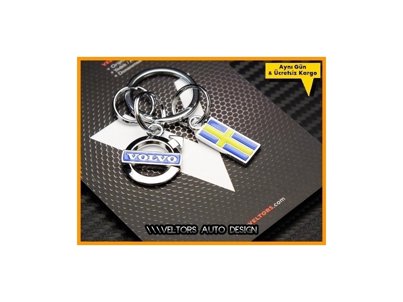 Volvo Logo Amblem Özel Krom 3D Anahtarlık