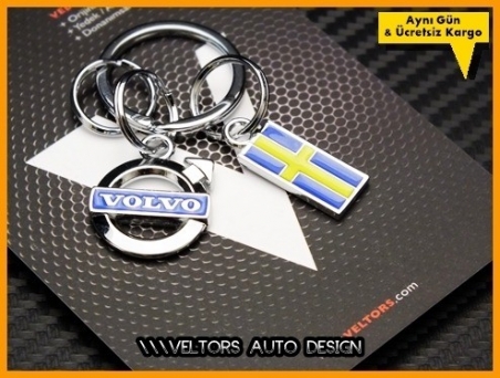 Volvo Logo Amblem Özel Krom 3D Anahtarlık