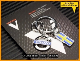 Volvo Logo Amblem Özel Krom 3D Anahtarlık