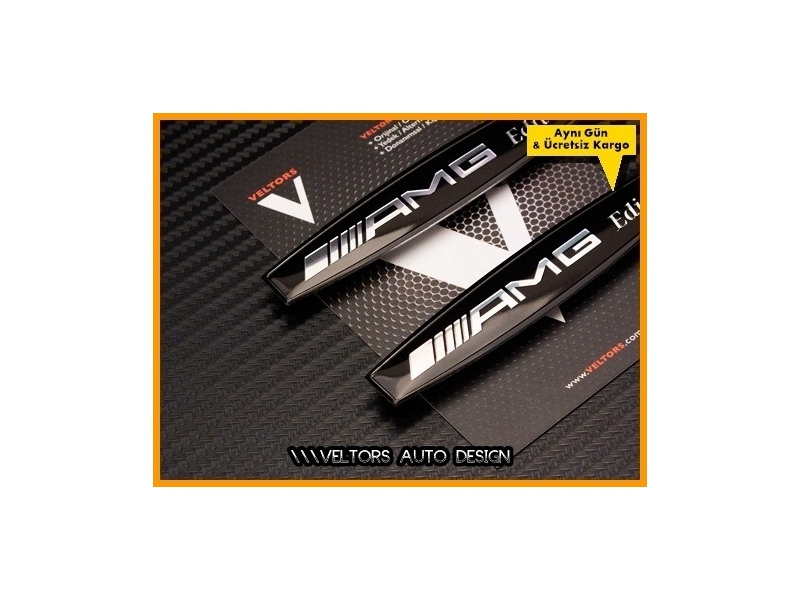 Mercedes Black / Siyah AMG Edition Logo Amblem Seti