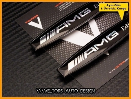 Mercedes Black / Siyah AMG Edition Logo Amblem Seti
