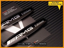Mercedes Black / Siyah AMG Edition Logo Amblem Seti