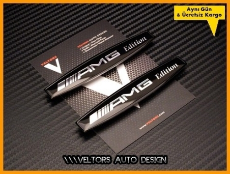 Mercedes Black / Siyah AMG Edition Logo Amblem Seti