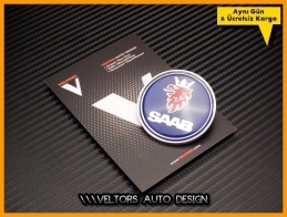 Saab Orjinal Kaput Bagaj Logo Amblem Seti