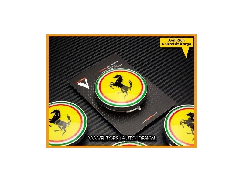 Ferrari Logo Amblem Jant Göbeği Jant Göbek Kapak Seti