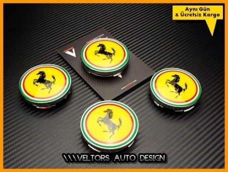Ferrari Logo Amblem Jant Göbeği Jant Göbek Kapak Seti