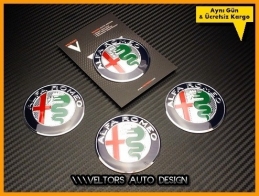 Alfa Logo Amblem Jant Göbek Kapak Logo Amblem Seti