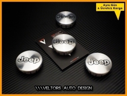Jeep Logo Amblem Jant Göbeği Jeep Göbek Kapak Seti