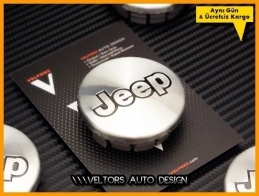 Jeep Logo Amblemi Jeep Jant Göbeği Göbek Kapak Seti